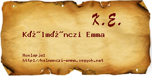 Kálmánczi Emma névjegykártya