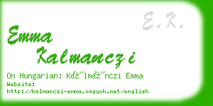 emma kalmanczi business card